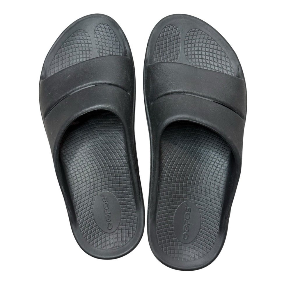 Oofos UNISEX Black Slide‎ Sandals m7 w9